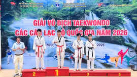 Lào Cai giành 14 huy chương tại Giải Vô địch Taekwondo các câu lạc bộ quốc gia năm 2026