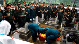 Lào Cai thực hành lấy mẫu hài cốt liệt sĩ chưa xác định danh tính