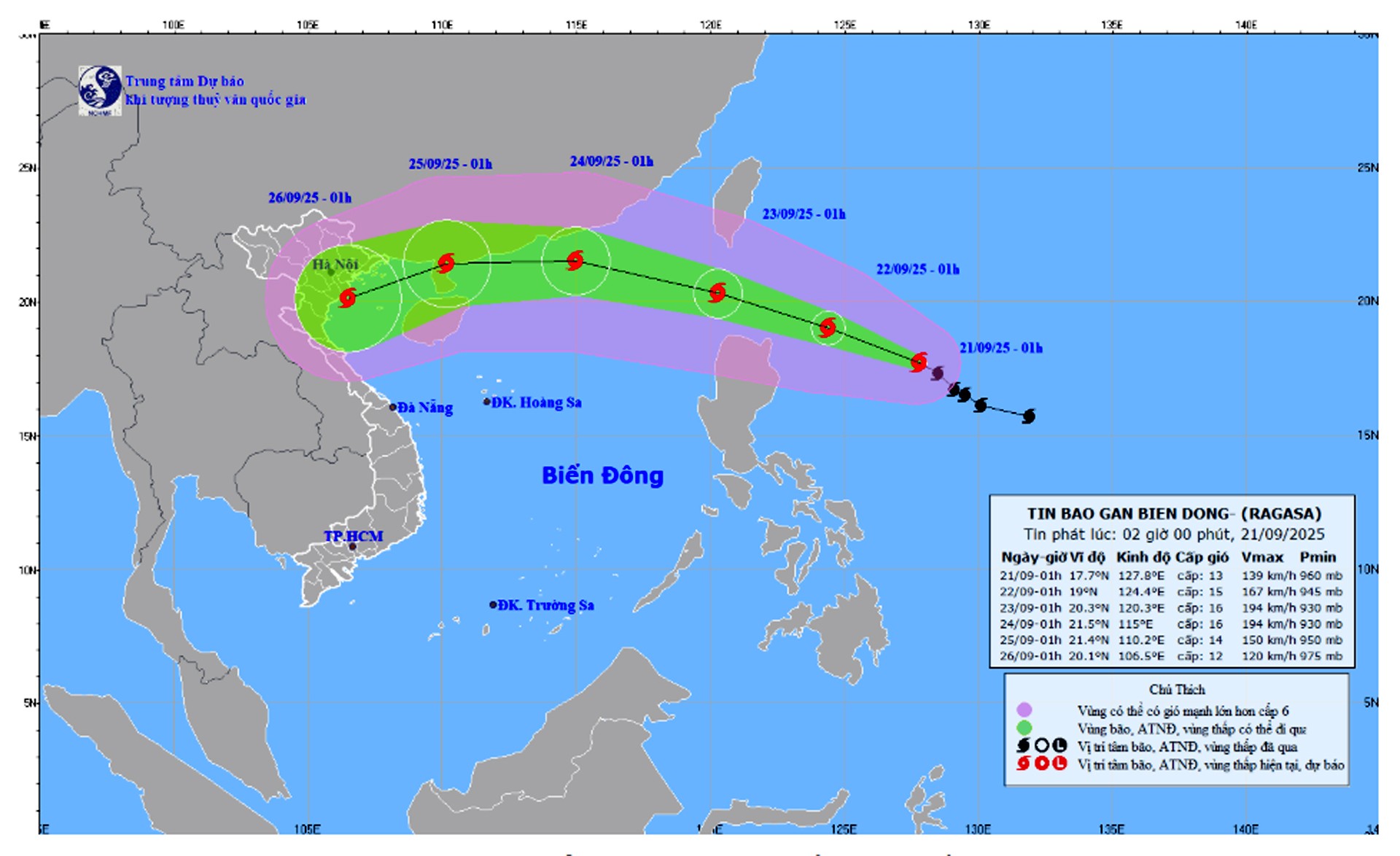 Bão Ragasa di chuyển hướng vào vịnh Bắc Bộ. 21-9-bao.jpg