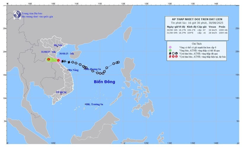 Bão số 6 suy yếu thành áp thấp nhiệt đới trên đất liền. Bão số 6 suy yếu thành áp thấp nhiệt đới trên đất liền.
