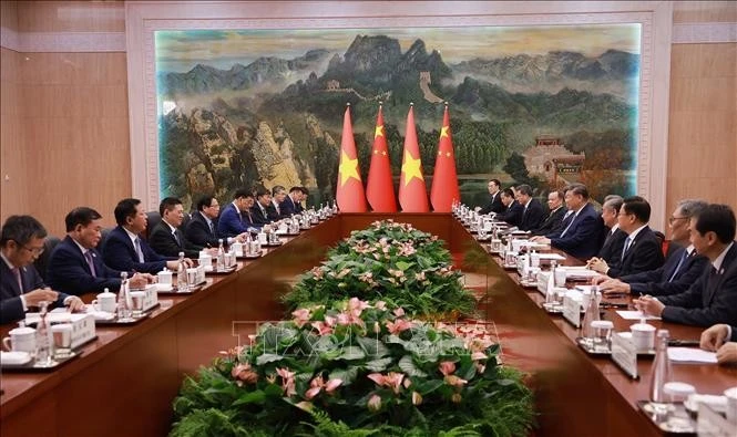 Thủ tướng Phạm Minh Chính hội kiến Tổng Bí thư, Chủ tịch nước Trung Quốc Tập Cận Bình.