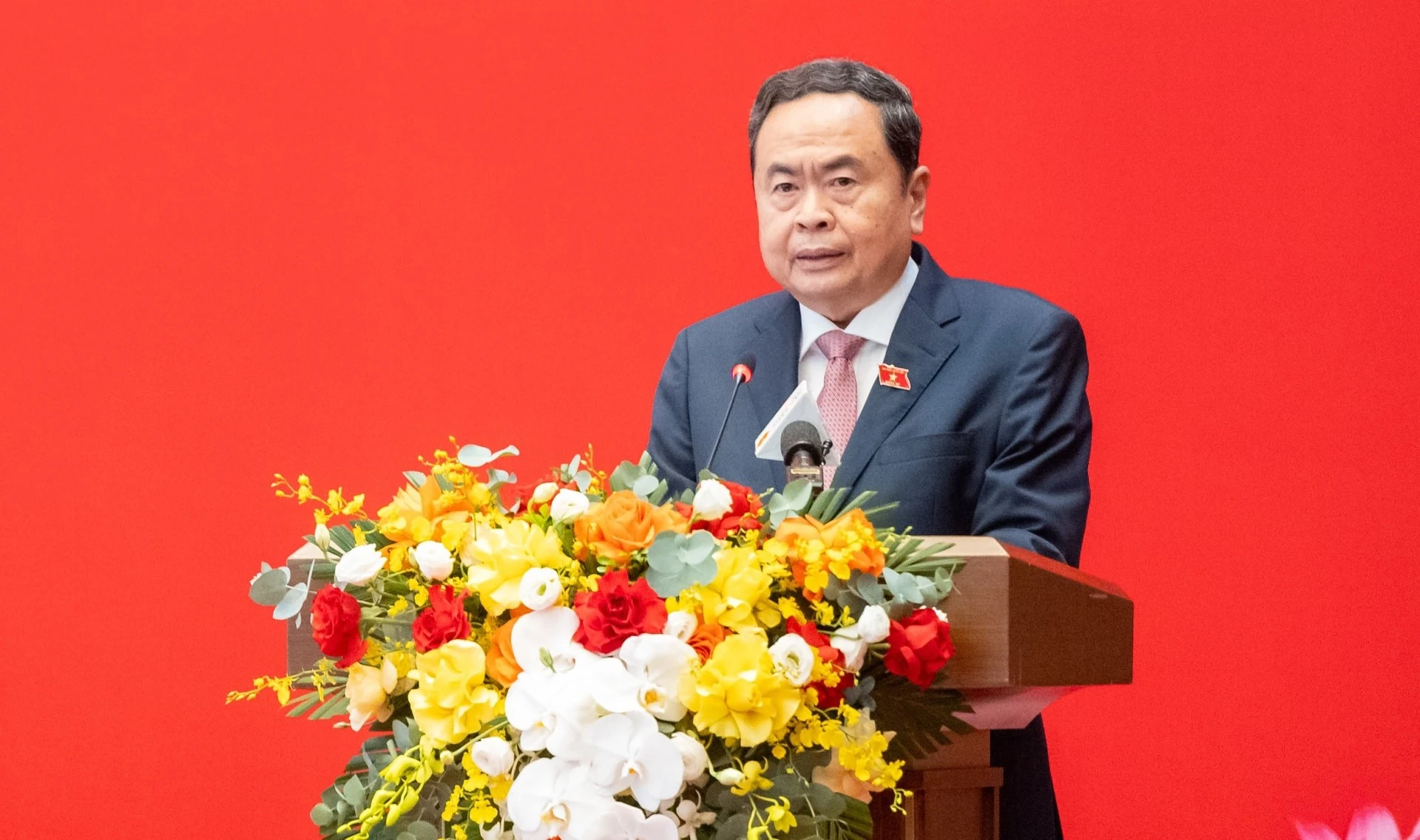 Chủ tịch Quốc hội Trần Thanh Mẫn phát biểu khai mạc hội thảo.