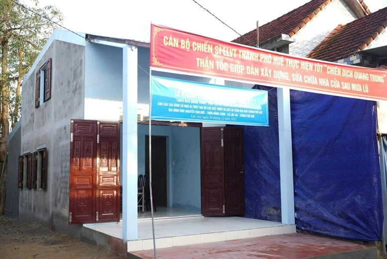 Một trong những ngôi nhà trong "Chiến dịch Quang Trung" đã hoàn thành tại Huế.