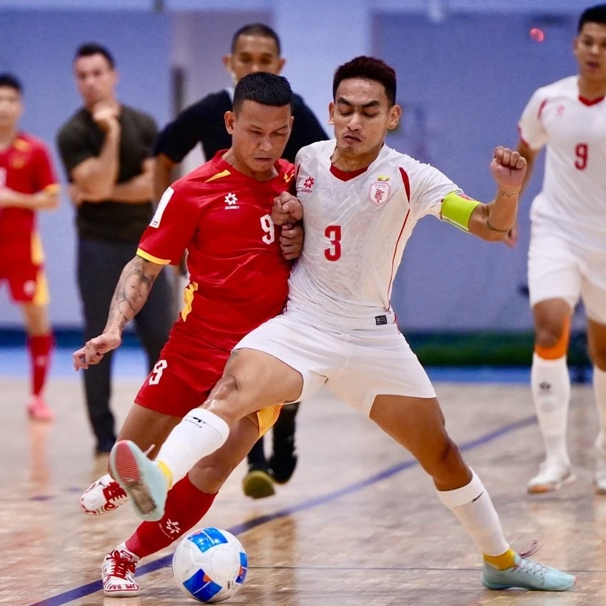 Đội tuyển Futsal Việt Nam gặp đội tuyển Futsal Myanmar trong trận ra quân ở giải Futsal Đông Nam Á 2026. (Ảnh: CLB Thái Sơn Nam)
