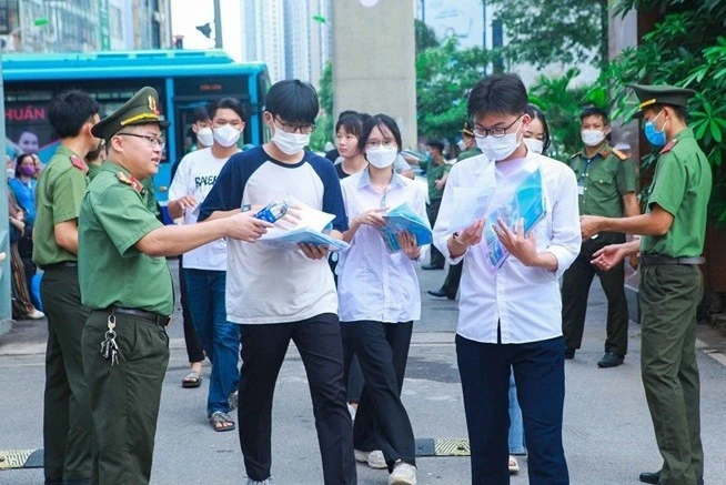 Thí sinh tham gia kì thi đánh giá tuyển sinh Công an nhân dân do Bộ Công an tổ chức. Ảnh: internet