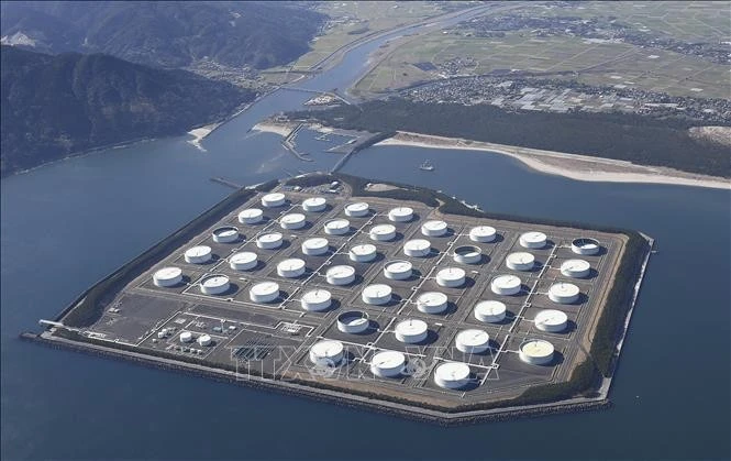 Cơ sở dự trữ dầu quốc gia Shibushi ở Kagoshima, Nhật Bản.
