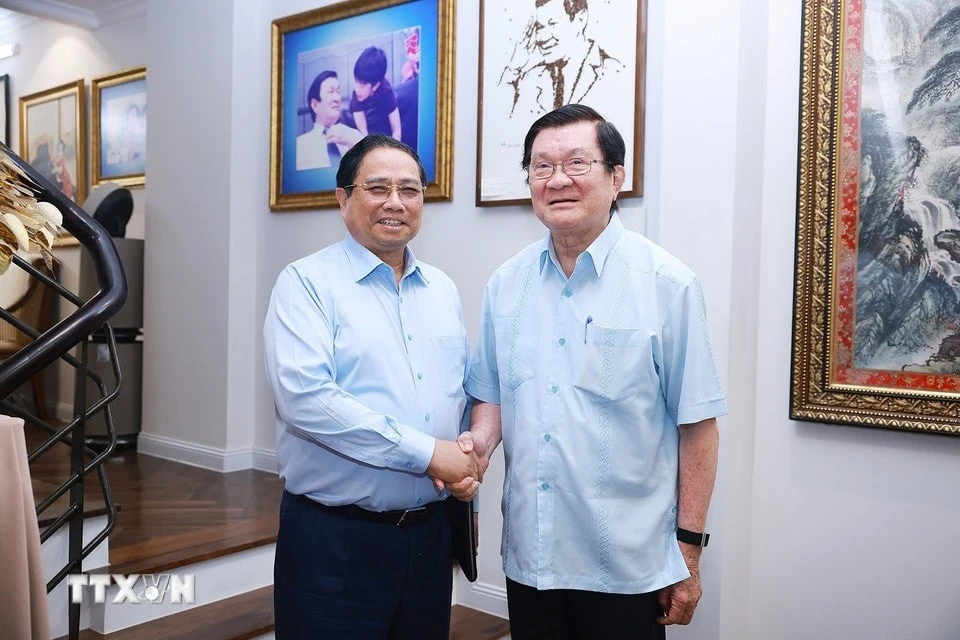 Thủ tướng Phạm Minh Chính thăm, chúc Tết nguyên Chủ tịch nước Trương Tấn Sang.