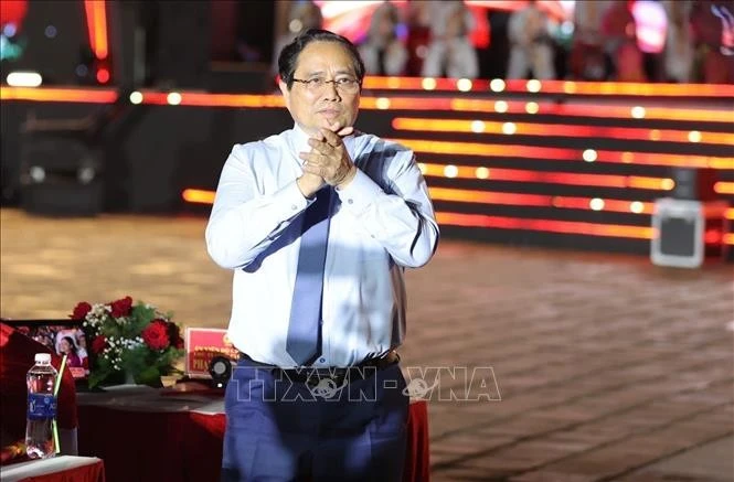 Thủ tướng Chính phủ Phạm Minh Chính dự tại điểm cầu Ngọ Môn, Đại nội Huế.