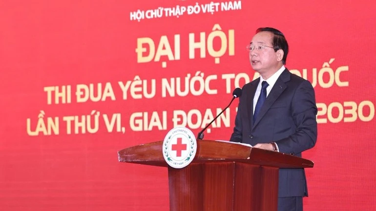 Đồng chí Trịnh Văn Quyết, Bí thư Trung ương Đảng, Trưởng Ban Tuyên giáo và Dân vận Trung ương phát biểu tại Đại hội.