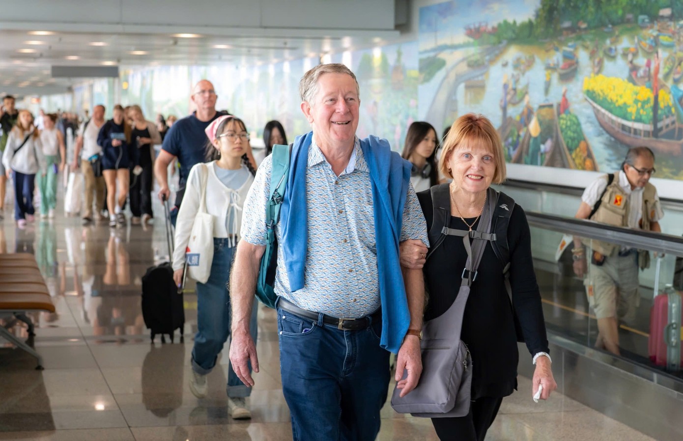 Hành khách quốc tế tại sân bay Nội Bài. Ảnh: NIA.