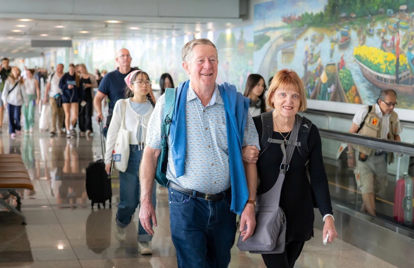 Hành khách quốc tế tại sân bay Nội Bài. Ảnh: NIA.