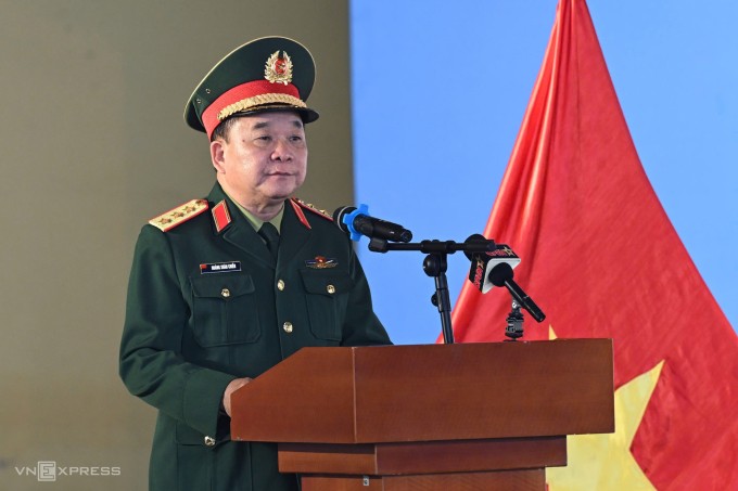 Thượng tướng Hoàng Xuân Chiến, Thứ trưởng Quốc phòng, phát biểu tại sự kiện.