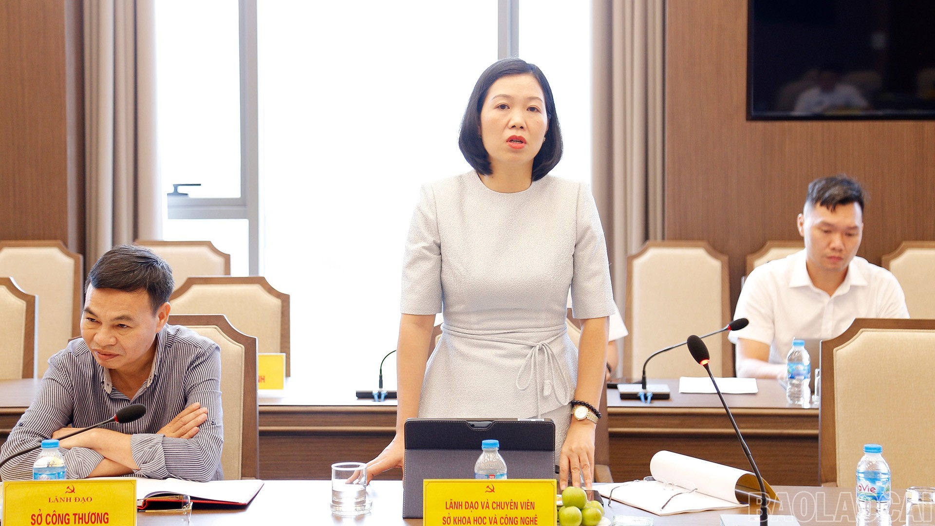 Lãnh đạo Sở Khoa học và Công nghệ phát biểu tại buổi làm việc 30-7-sokhoahoc.jpg