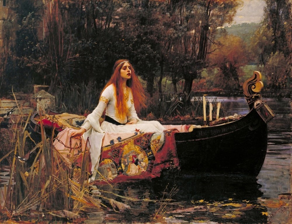 Bức họa "The Lady of Shalott" (Tiểu thư Thành Shalott).