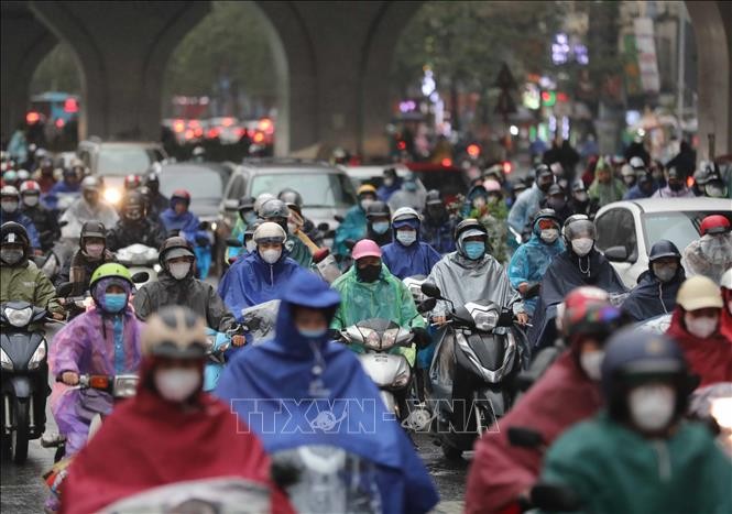 Miền Bắc mưa rét, nhiệt độ giảm sâu, có nơi dưới 3 độ C.