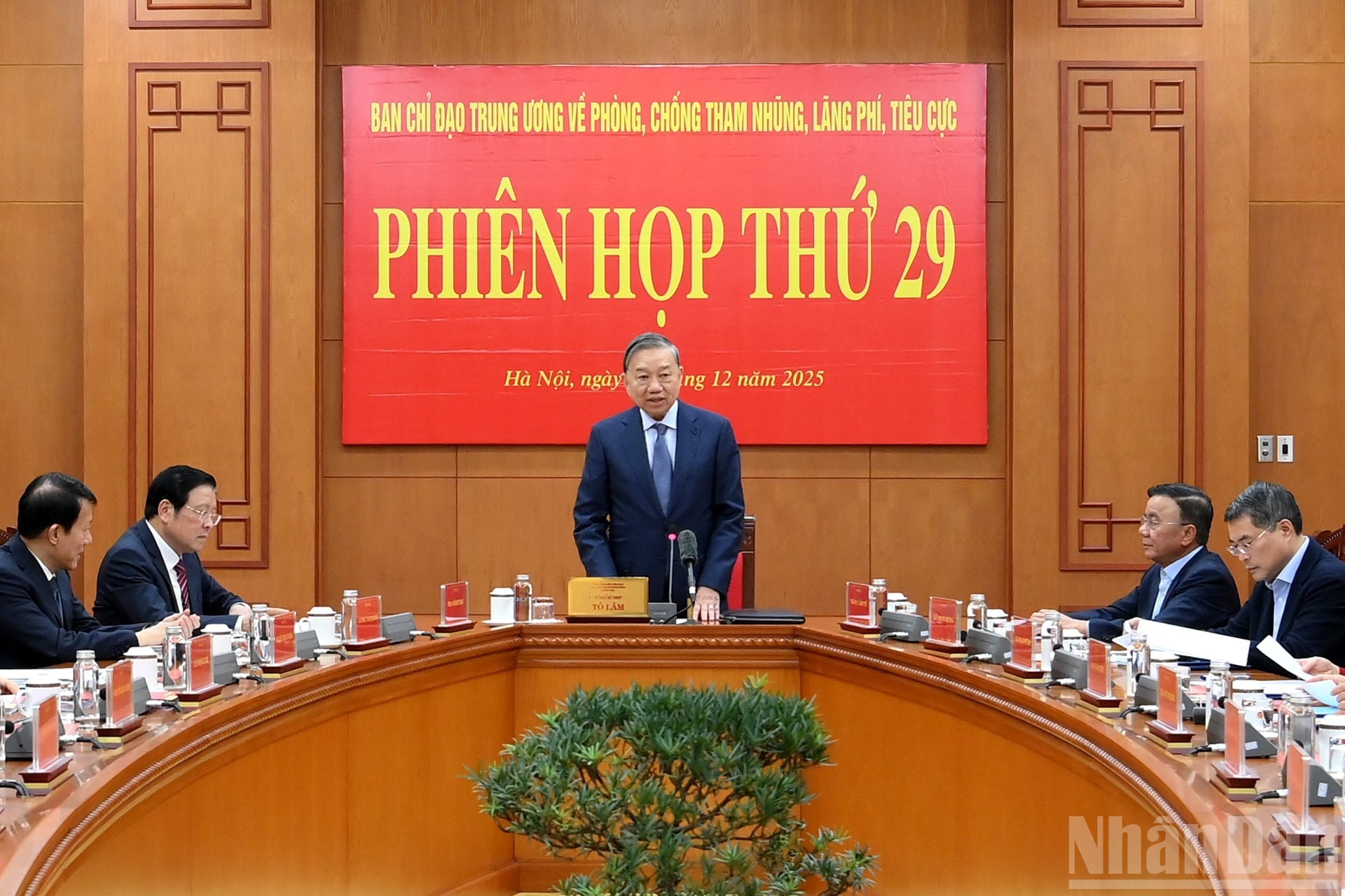 Tổng Bí thư Tô Lâm phát biểu chỉ đạo tại Phiên họp thứ 29 (chiều 25-12-2025) của Ban Chỉ đạo Trung ương về phòng, chống tham nhũng, lãng phí, tiêu cực.