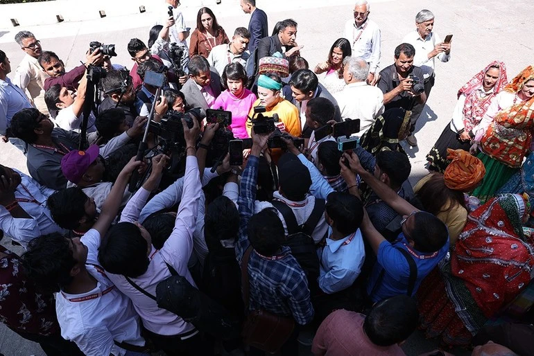 Nghệ sĩ Chu Bảo Quế tại Liên hoan phim.