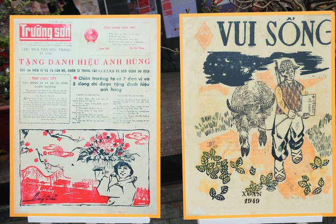 Một số bìa báo tiêu biểu trong trưng bày.