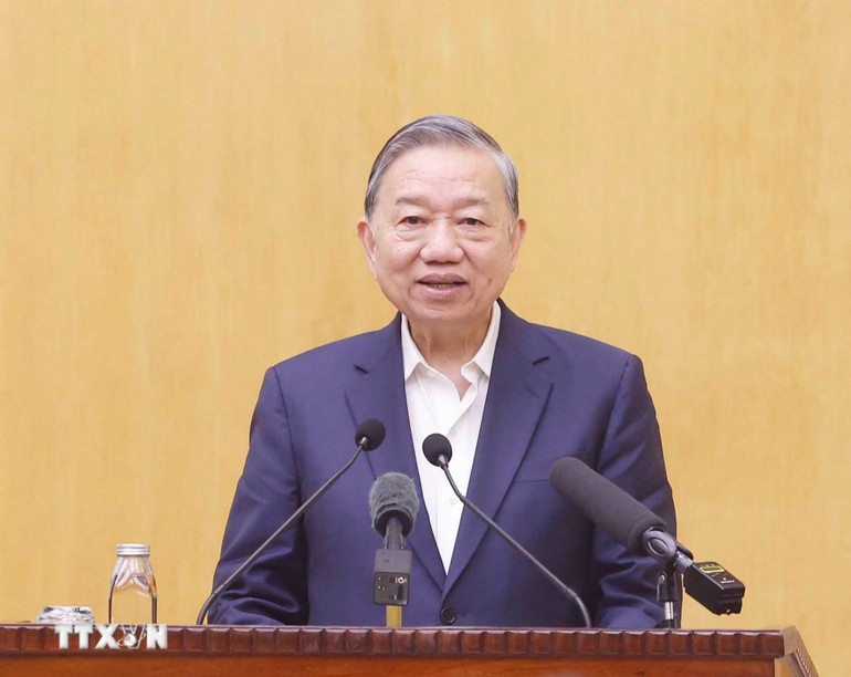 Tổng Bí thư Tô Lâm trình bày chương trình hành động với cử tri Hà Nội.