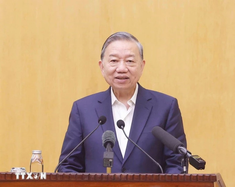 Tổng Bí thư Tô Lâm trình bày chương trình hành động với cử tri Hà Nội.