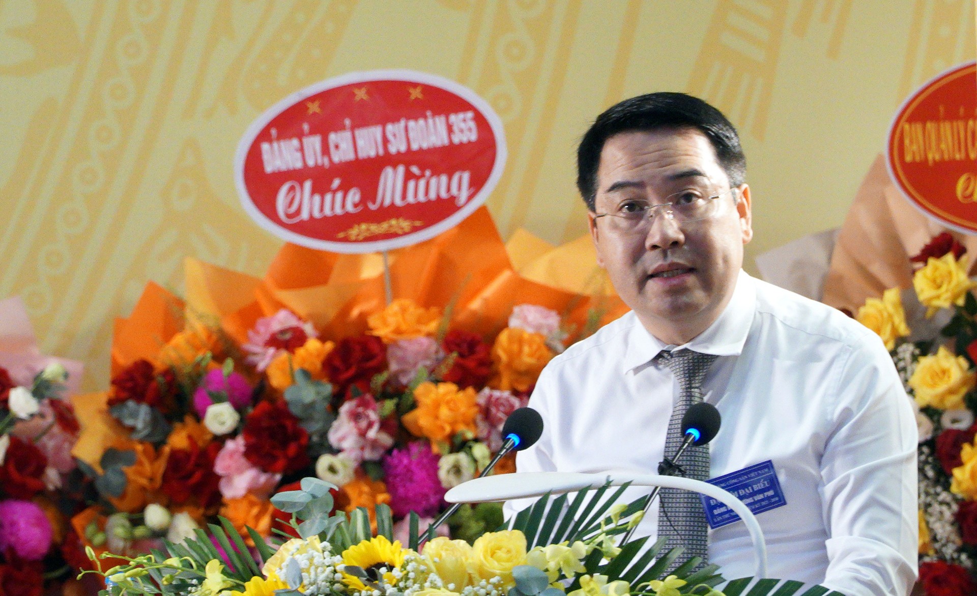 Đồng chí Nguyễn Tuấn Anh - Phó Bí thư Tỉnh ủy phát biểu chỉ đạo Đại hội. 10-8-ontuan-anh.jpg