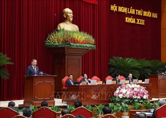 Tổng Bí thư Tô Lâm phát biểu khai mạc Hội nghị.