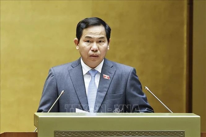 Tổng Thư ký Quốc hội, Chủ nhiệm Văn phòng Quốc hội Lê Quang Mạnh phát biểu.