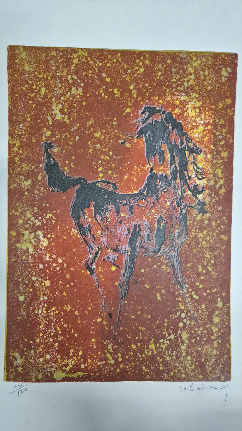 "Ngựa", Lê Bá Đảng, in đồng, giấy