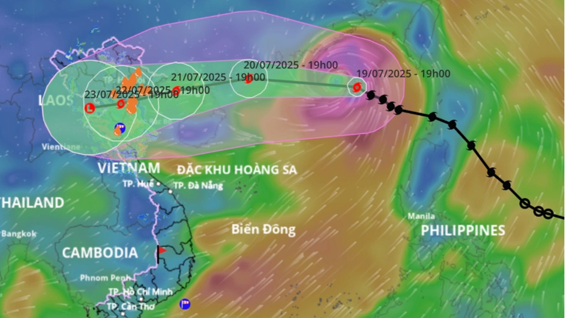 Bão số 3 (Wipha) đang tăng cấp, hướng vào Bắc Bộ. 20-7-bao2.jpg