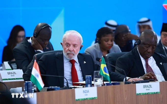 Tổng thống Brazil Luiz Inacio Lula da Silva tại hội nghị.