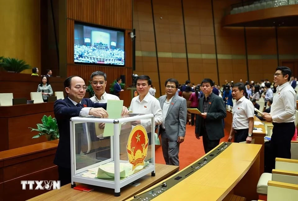 Đại biểu Quốc hội bỏ phiếu phê chuẩn Thẩm phán Tòa án nhân dân Tối cao, Phó Thủ tướng Chính phủ, Bộ trưởng và thành viên khác của Chính phủ.