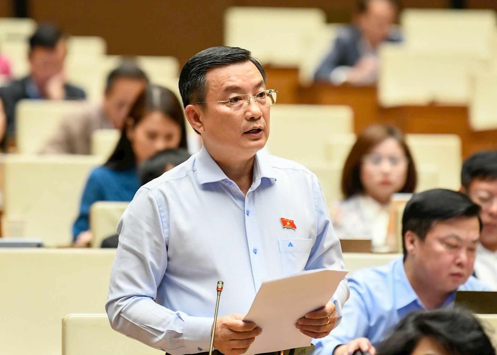 Đại biểu Phạm Trọng Nhân (Đoàn thành phố Hồ Chí Minh) phát biểu thảo luận.