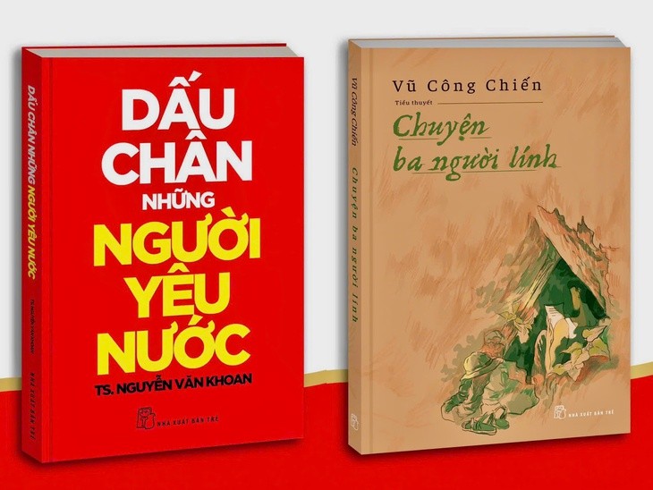 Sách Dấu chân những người yêu nước và Chuyện ba người lính. Sách Dấu chân những người yêu nước và Chuyện ba người lính.