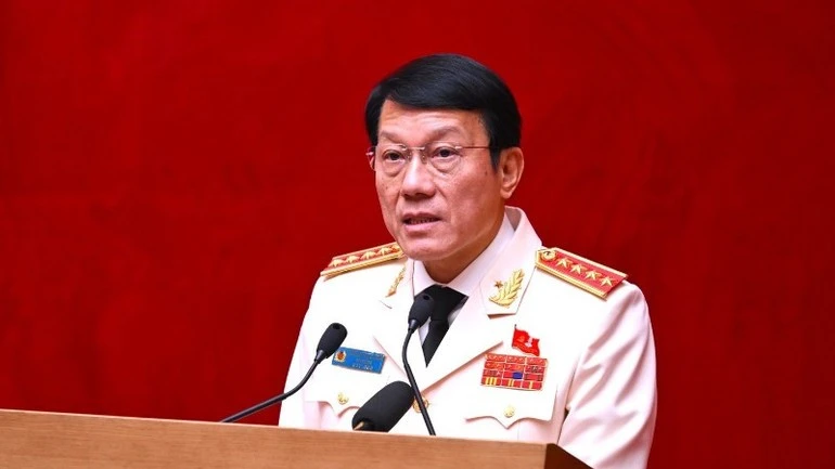 Đại tướng Lương Tam Quang phát biểu bế mạc.