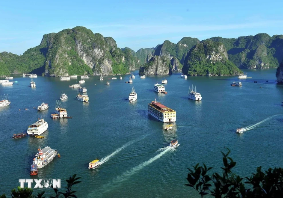 Du thuyền trên vịnh Hạ Long. Ảnh: Minh Đức/TTXVN