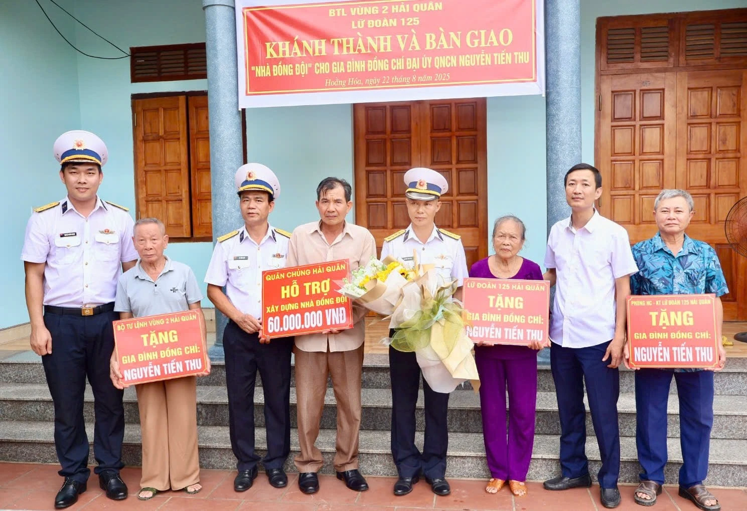 Khánh thành và bàn giao nhà đồng đội cho quân nhân Nguyễn Tiến Thu, Lữ đoàn 125, Vùng 2.