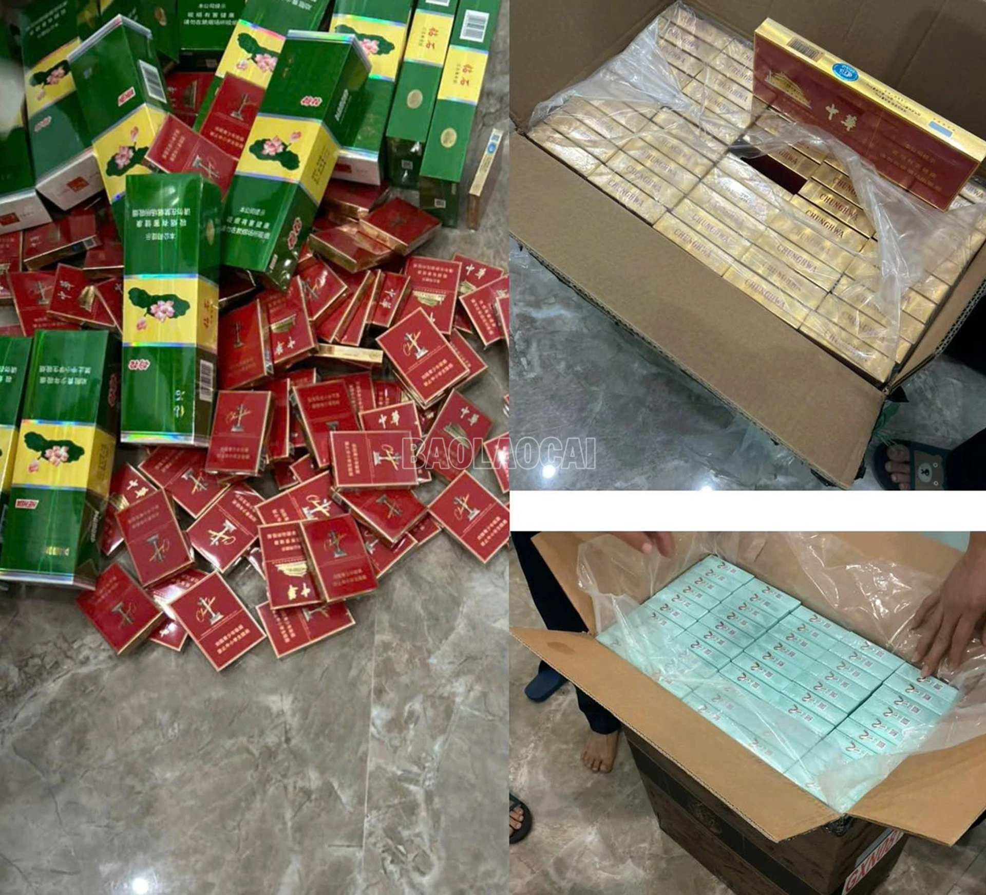 Lô hàng gồm hơn 2.400 bao thuốc lá không rõ nguồn gốc bị thu giữ.