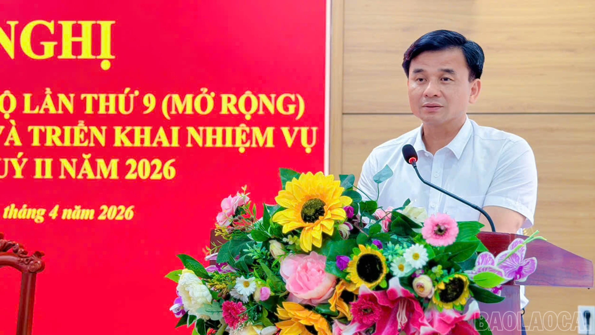 Đồng chí Đoàn Ngọc Tuyến - Bí thư Đảng ủy, Chủ tịch HĐND xã phát biểu kết luận hội nghị.