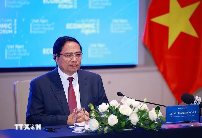 Thủ tướng Phạm Minh Chính tiếp các doanh nghiệp quốc tế về lĩnh vực tài chính.