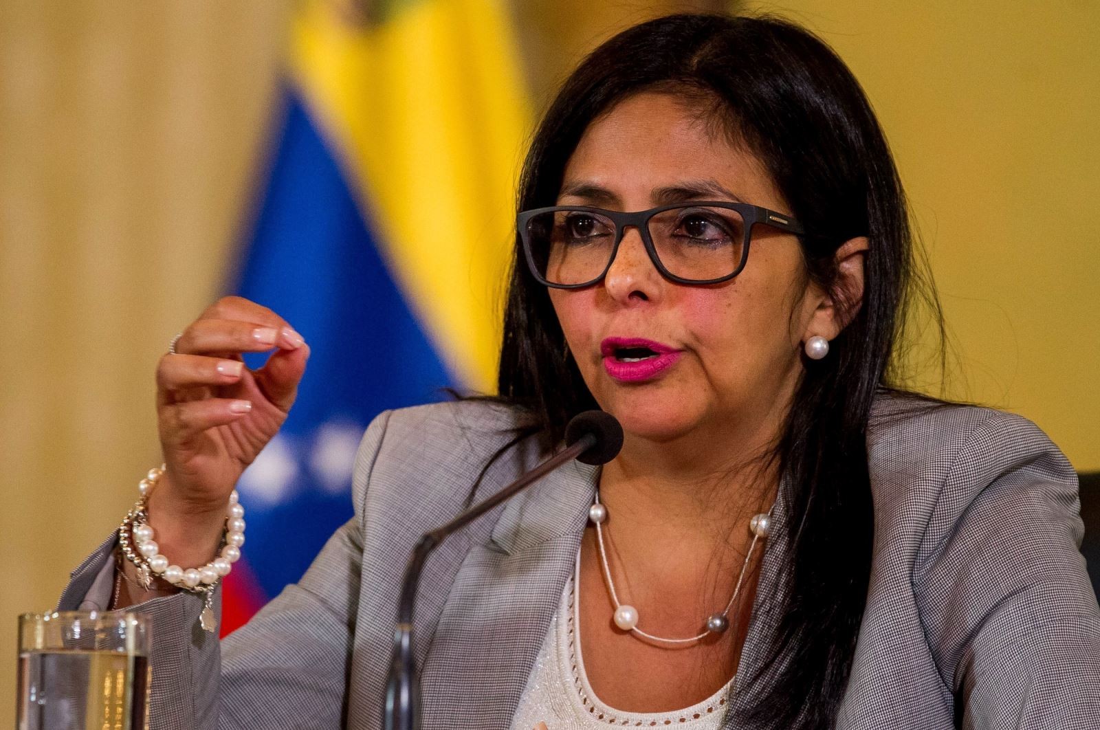 Tổng thống lâm thời Venezuela Delcy Rodríguez.