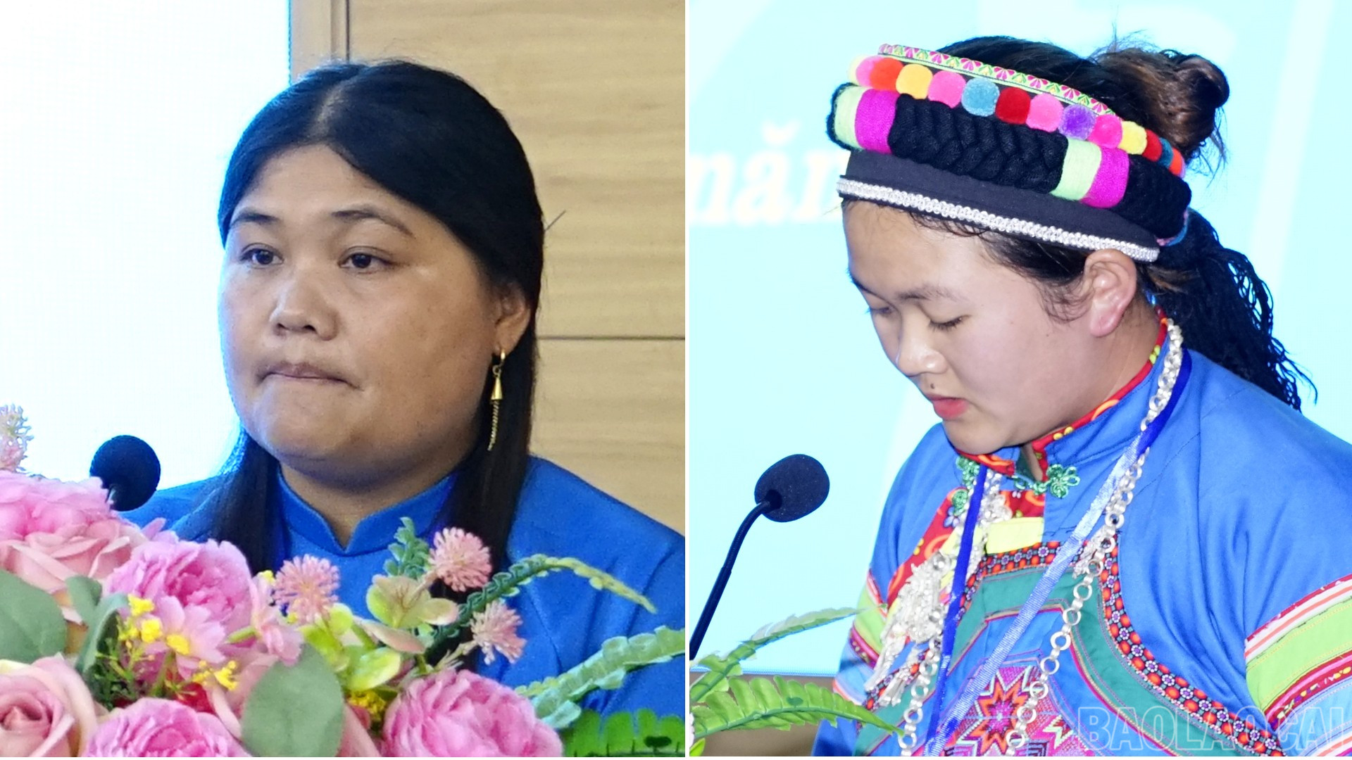 Các đại biểu tham luận tại đại hội. baolaocai-br_thamluan.jpg