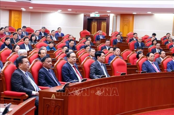 Các đại biểu tham dự bế mạc Hội nghị lần thứ mười hai Ban Chấp hành Trung ương Đảng khóa XIII.