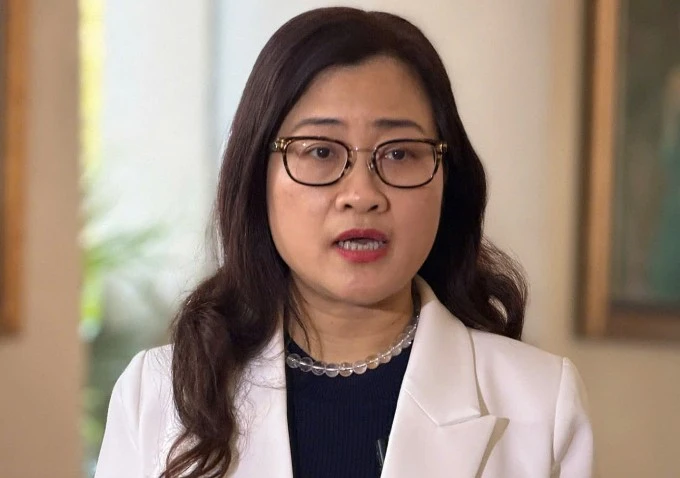 Bà Trần Thị Trang, Vụ trưởng Bảo hiểm Y tế, chia sẻ đề xuất tăng mức đóng BHYT và đề án miễn viện phí toàn dân, tại hội thảo ngày 1/12.