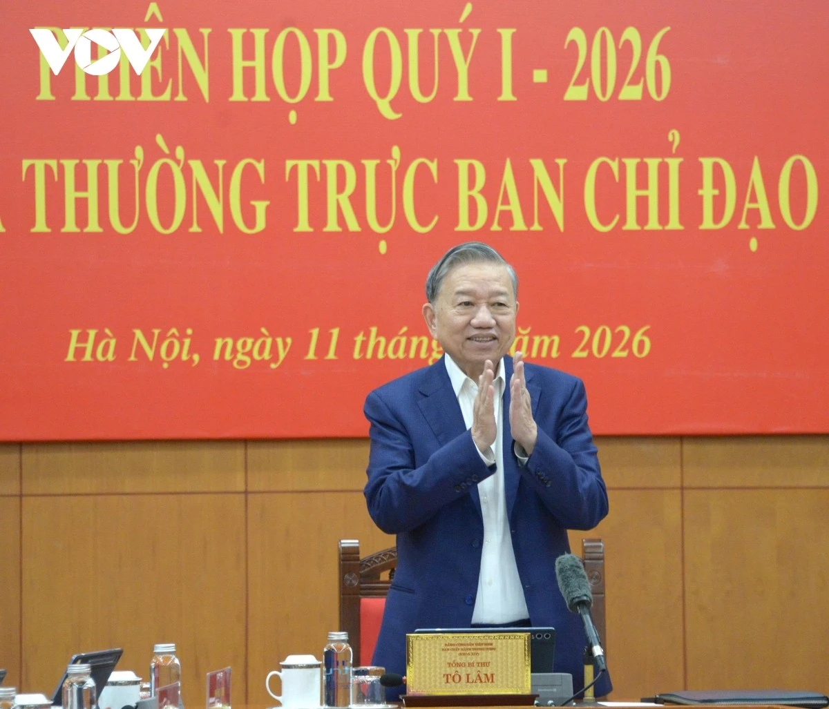 Tổng Bí thư Tô Lâm chủ trì cuộc họp quý 1 thường trực Ban Chỉ đạo Trung ương về hoàn thiện thế chế và pháp luật.