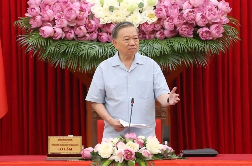 Tổng Bí thư, Chủ tịch nước Tô Lâm tại buổi làm việc.