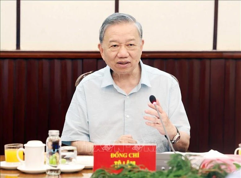 Tổng Bí thư Tô Lâm phát biểu.