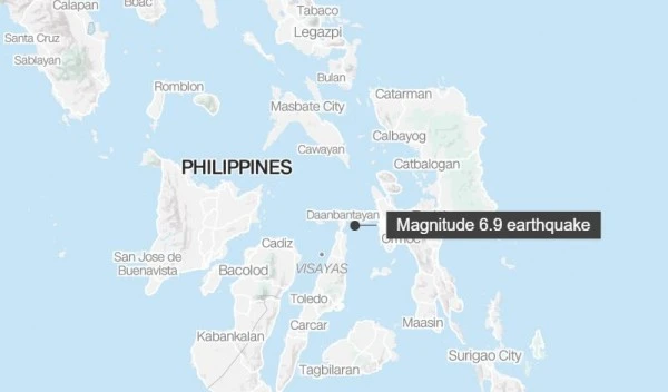 Vị trí xảy ra trận động đất ngày 30/9.