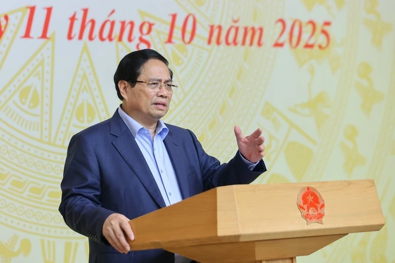Thủ tướng Phạm Minh Chính phát biểu kết luận phiên họp thứ hai của Ban Chỉ đạo Trung ương về chính sách nhà ở và thị trường bất động sản.