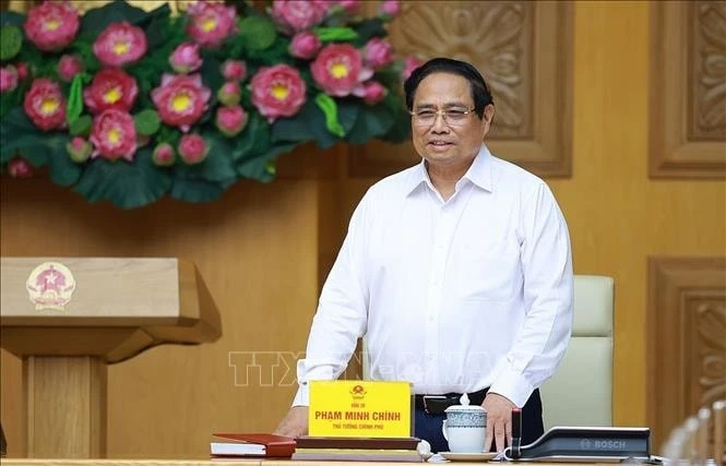 Bí thư Đảng ủy Chính phủ, Thủ tướng Chính phủ Phạm Minh Chính phát biểu.