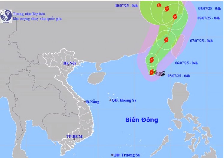 Dự báo hướng đi và vùng ảnh hưởng của bão sáng 5/7. 5-7-biendong.jpg